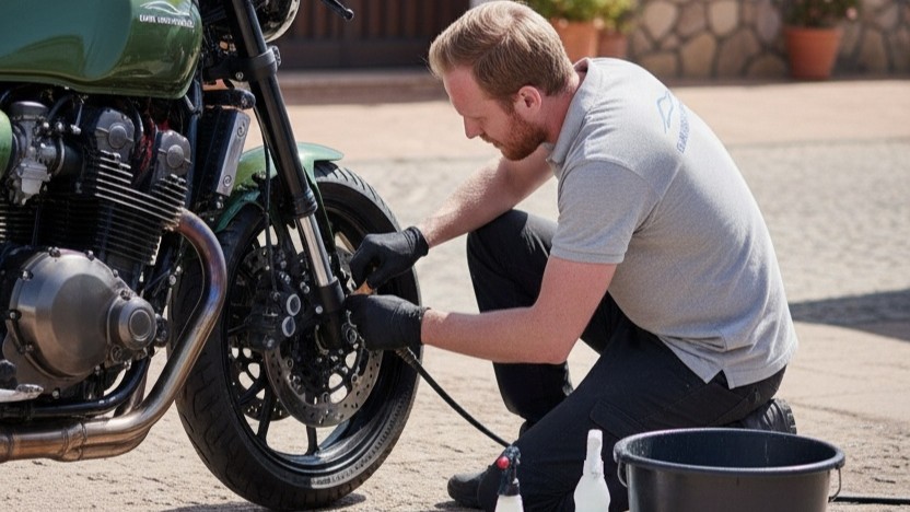 limpieza de moto
